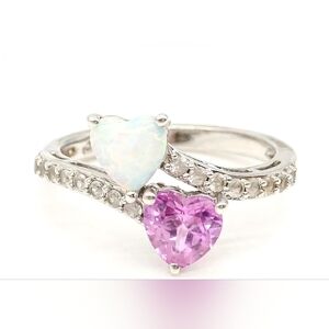 Kay Jewelers Sterling Silver Ring | Opal And Pink Sapphire Ring